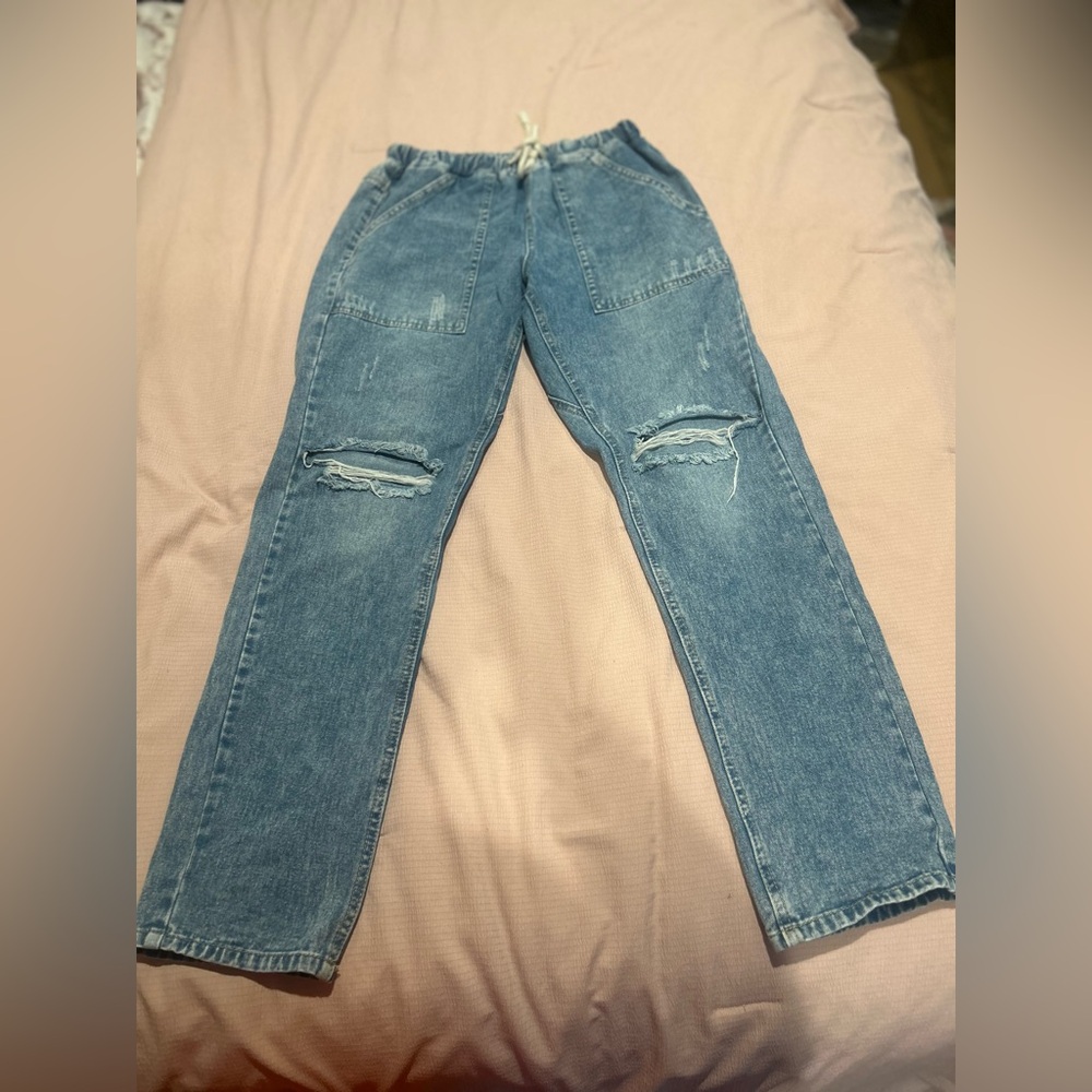 Men's Blue Distressed Jeans